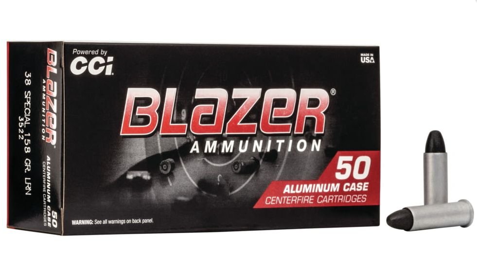 CCI Blazer 38Spl 158 Grain Round Nose Lead 50rd box - Aluminum Casing